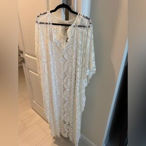 Jen's Pirate Booty White Stunning  Lace Cover Up & Slip Dress